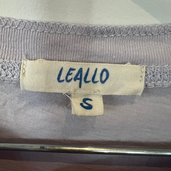 Leallo lilac long sleeve 100% cotton raw edge Henley. Women’s small - Picture 7 of 8